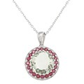 Oro Leoni Sterling Silver Amethyst and Rhodolite Necklace