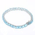 Oro Leoni Sterling Silver Blue Topaz Link Bracelet
