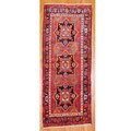 Persian Hand-knotted Rust/ Navy Hamadan Wool Rug (4' x 9'9)