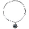 Southwest Moon Sterling Silver Turquoise Dangle Anklet
