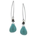 Southwest Moon Sterling Silver Howlite Teardrop Earrings