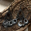 Nickel-plated Teardrop Chandelier Earrings (India)