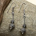 Silvertone Bali Bead Dangle Earrings (India)