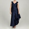 Patra Women's Shimmer Pleated Surplice Dress