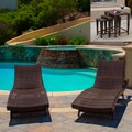 Outdoor Brown Wicker 5-piece Adjustable Chaise Lounge Set