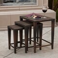Outdoor Brown Wicker Nested Tables (Set of 3)
