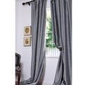 Silver/ Grey Textured Faux Silk Jacquard 96-inch Curtain Panel