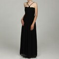 OC by Oleg Cassini Women's Embroidered Front Chiffon Dress
