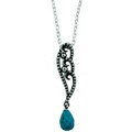 Silvermoon Sterling Silver Turquoise Beaded Filigree Necklace