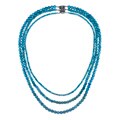 Silvermoon Sterling Silver Blue Turquoise 3-strand Necklace