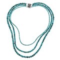 Silvermoon Sterling Silver Blue Turquoise 3-strand Necklace