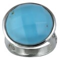 Silvermoon Sterling Silver Faceted Turquoise Dome Ring