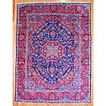 Persian Hand-knotted Navy/ Red Tabriz Wool Rug (9'8 x 12'11)