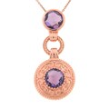 Meredith Leigh Pink-plated Silver Amethyst Necklace