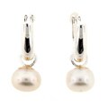 Meredith Leigh 14k Gold and Silver Freshwater Pearl Earrings (7-7.5 mm)