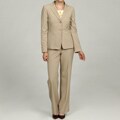 Tahari Women's Oatmeal Brown 2-button Stretch Pant Suit