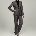Tahari Women's Grey/ Purple Stripe Pant Suit