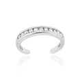 Icz Stonez Sterling Silver Channel Set CZ Toe Ring
