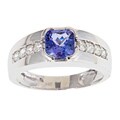 Dyach 14k White Gold Tanzanite and 2/5ct TDW Diamond Ring (G-H) (I1-I2)