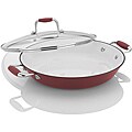 Fagor Red Enameled 12-inch Cast Iron Lite Chef's Pan with Glass Lid