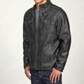 Izod Men's Distressed Faux Leather Jacket