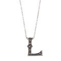 MARC Sterling Silver Marcasite Initial 'L' Necklace