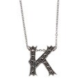 MARC Sterling Silver Marcasite Initial 'K' Necklace