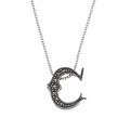 MARC Sterling Silver Marcasite Initial Necklace
