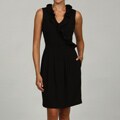 Marc New York Women's Sleeveless V-neck Asymmetrical RuffleDress