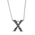 MARC Sterling Silver Marcasite Initial 'X' Necklace