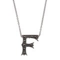 MARC Sterling Silver Marcasite Initial 'F' Necklace