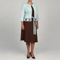 Jessica Howard Women's Plus 2-piece Tie Front Framed Jacket Dress