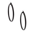 Black Ion-plated Stainless Steel 50-mm Hoop Earrings