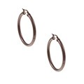 Brown Ion-plated Stainless Steel 40-mm Hoop Earrings