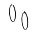 Black Ion-plated Stainless Steel 60-mm Hoop Earrings