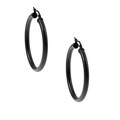 Black Ion-plated Stainless Steel 40-mm Hoop Earrings