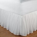 White Queen-size Voile 15-inch Drop Bedskirt
