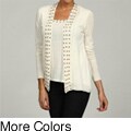 Lauren Hansen Women's Ivory Cotton- and Linen-blend Wooden Bead Trim 2-fer ...