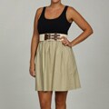 Eliza J Women's Navy/Khaki Belted Tank Dress