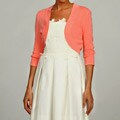 Eliza J Women's Coral 3/4-sleeve Bolero Sweater