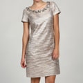 Eliza J Women's Petite Brocade Rhinestone Dress