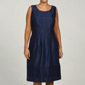 Eliza J Women's Plus Size Navy Pleated Dress