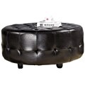 Bentley Bonded Leather Round Cocktail Ottoman