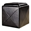 Bentley Bonded Leather Cube Storage Tray Ottoman