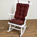 Burgundy Microfiber Reversible Chair Cushion Set