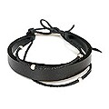 Handcrafted Leather 'Black Buoyancy' Bracelet (Indonesia)