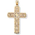 10k Gold Diamond-Cut Cross Pendant