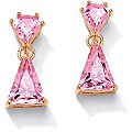 Neno Buscotti Gold over Silver Pink Cubic Zirconia Earrings