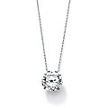Ultimate CZ 10k White Gold Cubic Zirconia Solitaire Necklace