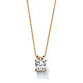 Ultimate CZ 10k Yellow Gold Cubic Zirconia Solitaire Necklace